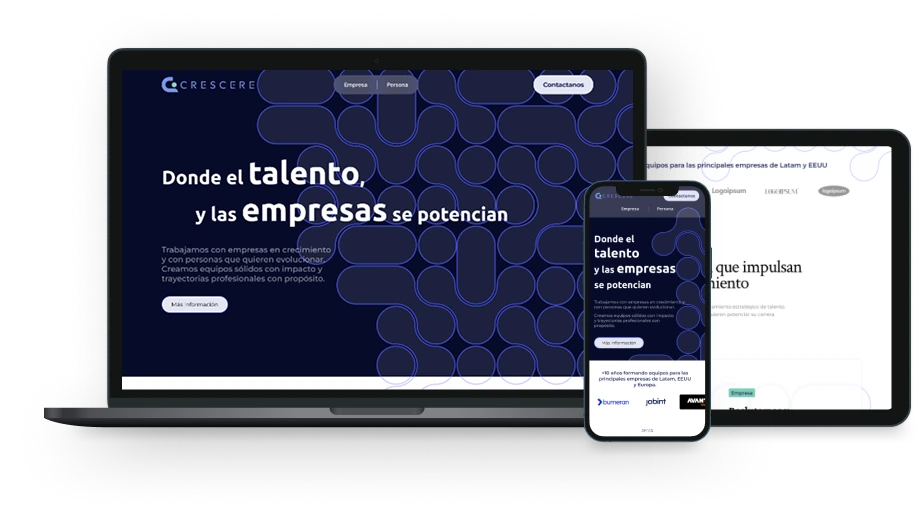 Plataforma Crescere HR en múltiples dispositivos